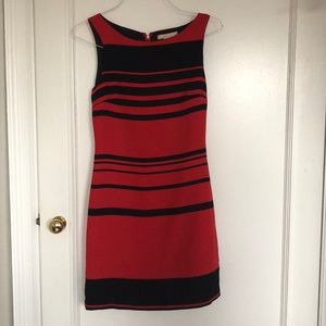 Banana Republic red and dark navy striped dress
